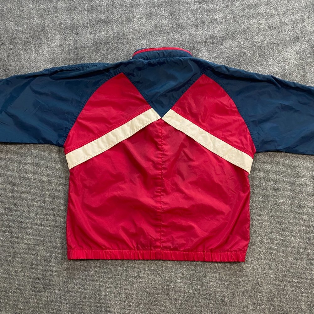 VINTAGE Woolrich Windbreaker Jacket Adult Small Red White Blue Hooded 90s VTG - Picture 10 of 16